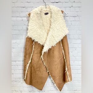 A&O International Faux Fur & Suede Open Front Fur